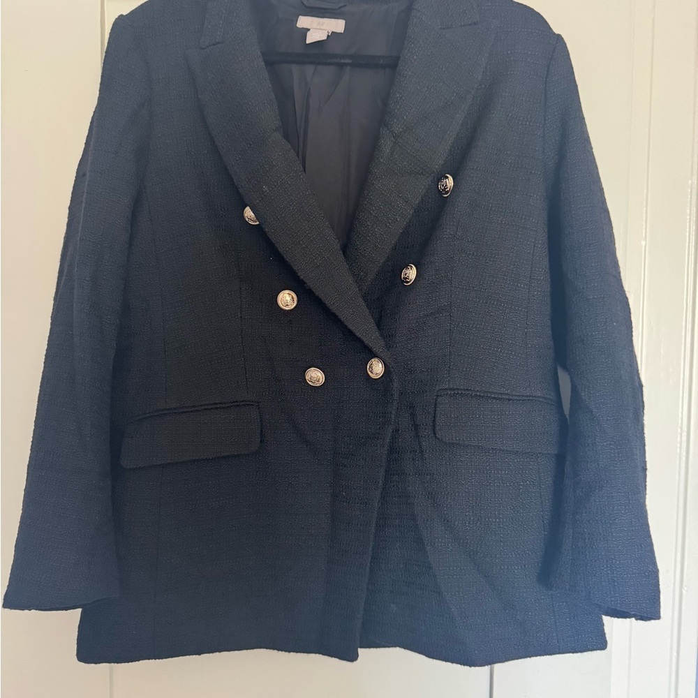 Women's Black Double-Breasted Blazer
